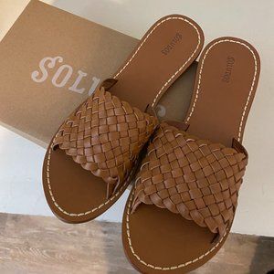 Brown Leather Soludos Stich Sandal